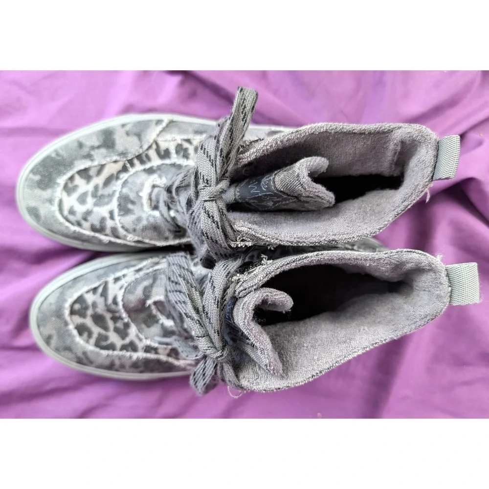Blowfish Malibu High top Sneakers Womens 10.5 Mens 9 Leopard Print Canvas Casual